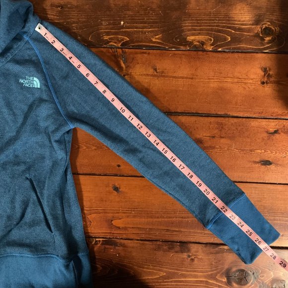 Women's The North Face Small Blue Hooded Full Zip Soft Terry Cloth Jacket EUC - Picture 11 of 12